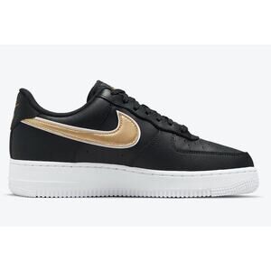 Nike Air Force 1 '07 ESS Black White Gold DD1523-001 Sz 9